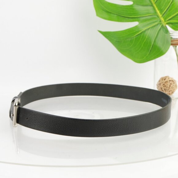 Levis Mens Belt Size 42 Pebbled Black Leather 1 1/4" Width Barrel Buckle Casual - Picture 5 of 12